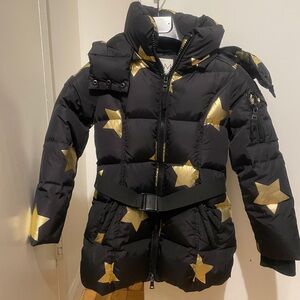 SAM. Kids Black Puffer Jacket with Gold Stars